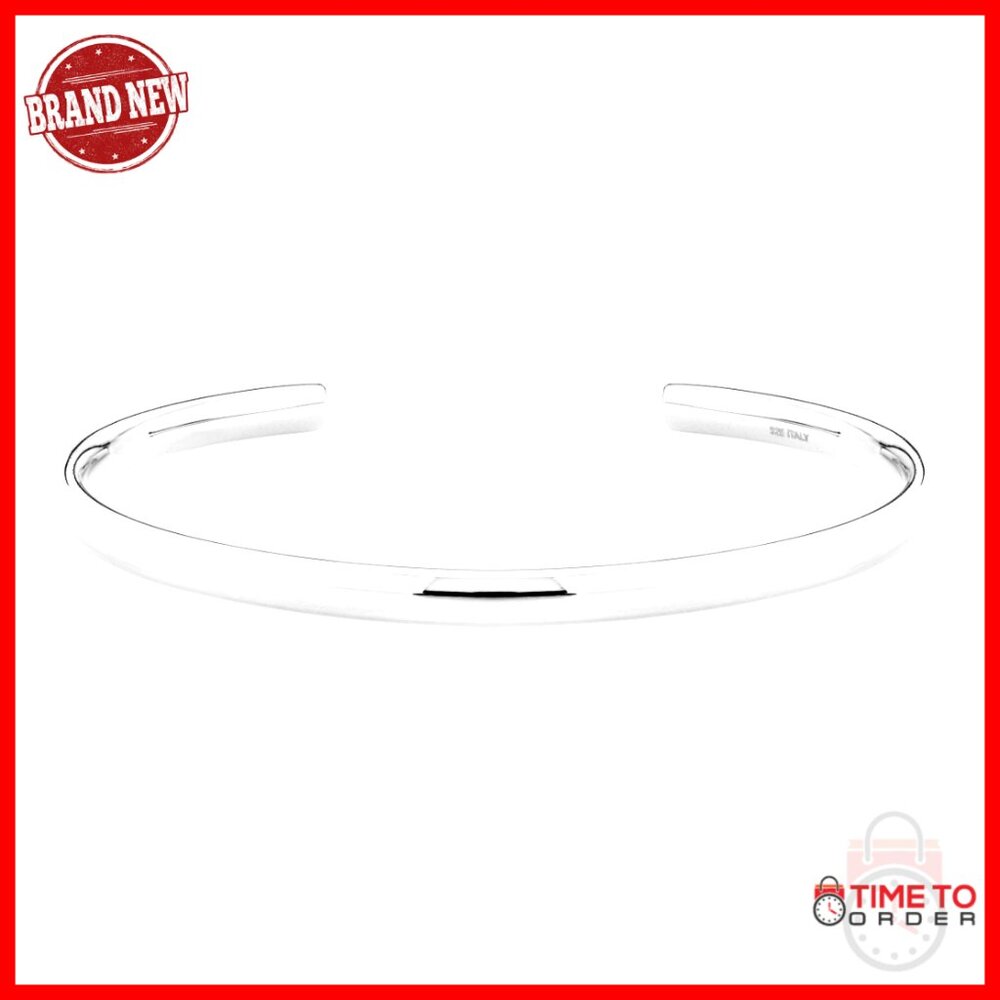 Sterling Silver Cuff Bangle Adjustable Minimalist… - image 1